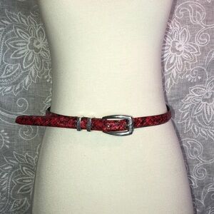 Brighton Classic Red & Black Snake Print Belt M